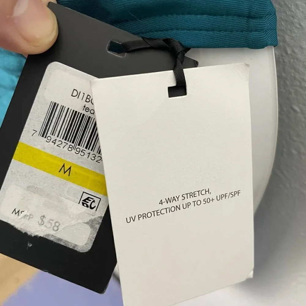 NWT DKNY High Waisted Teal Blue Bikini Bottoms Size M